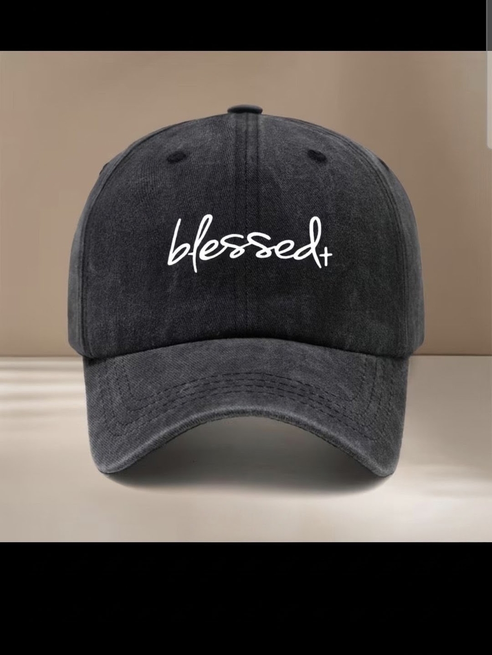 Blessed Script Baseball Hat - Black